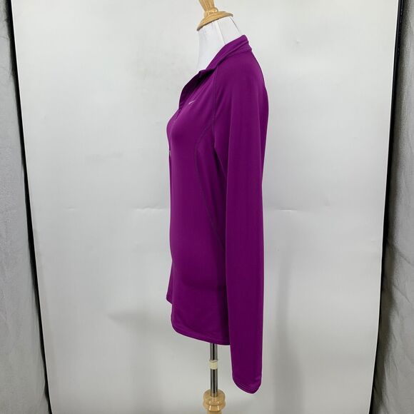 Nike Sweatshirt Womens S Small Violet Dri Fit Half Zip Stay Warm Running Shirt - Picture 5 of 12